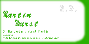martin wurst business card